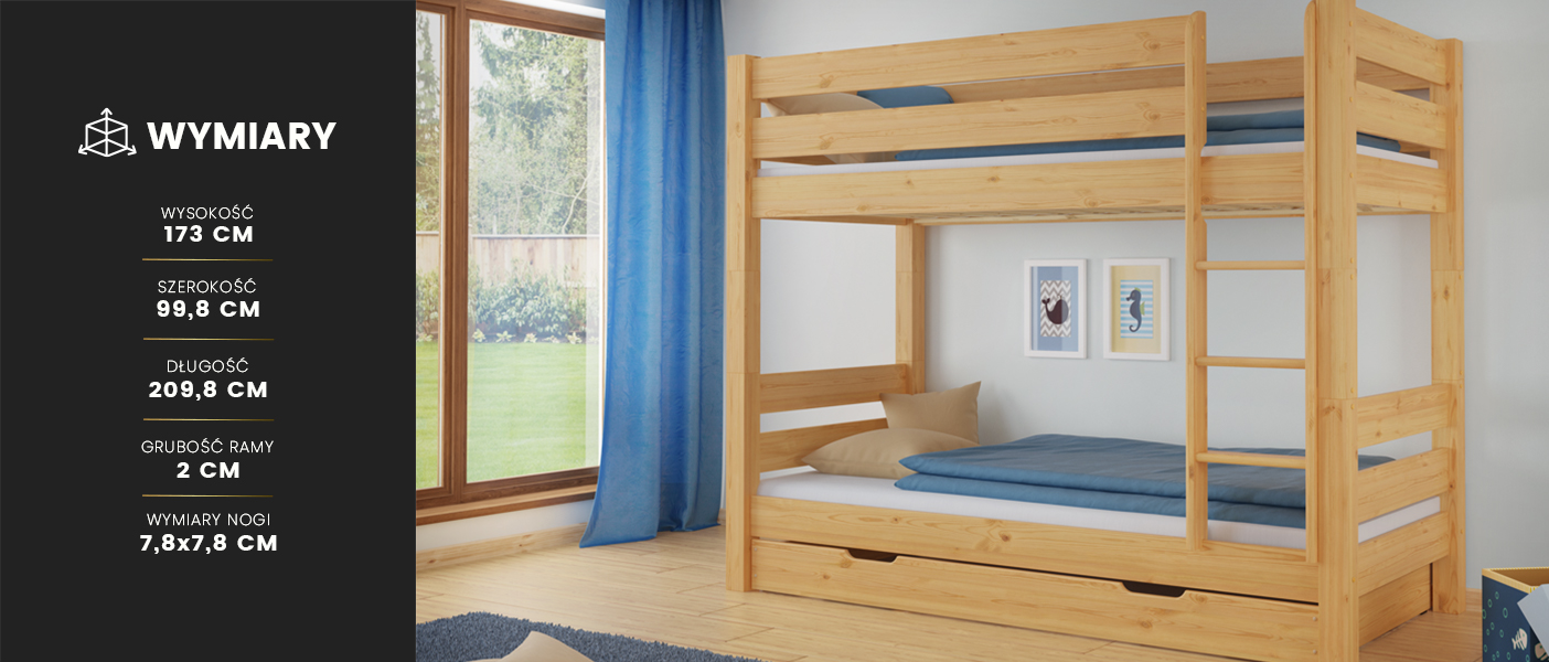 Łóżko piętrowe Jan Tartak Meble drewniane